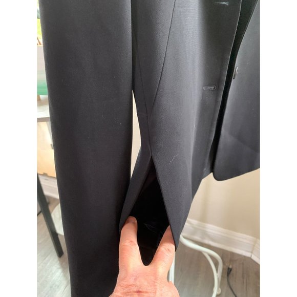 Theory Pleated Blazer Black Crepe Size 0 $465 Womens Career 6498 Pockets - Picture 6 of 14